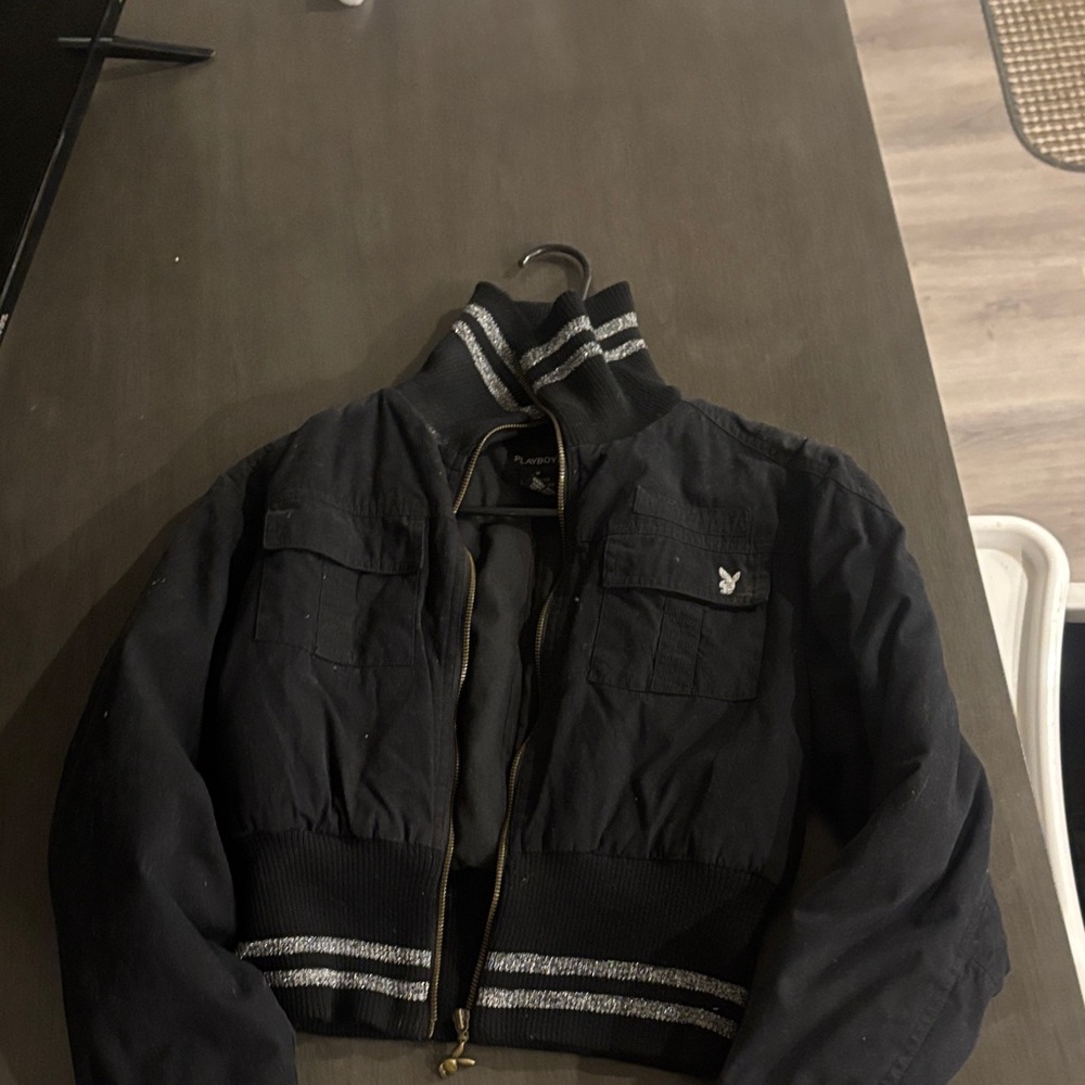 PLAYBOY Black Jacket with Gold Zipper